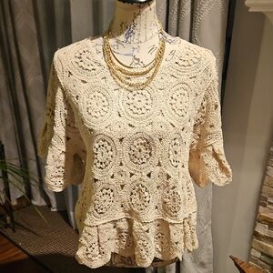 Solitaire Crochet Top NWT - M